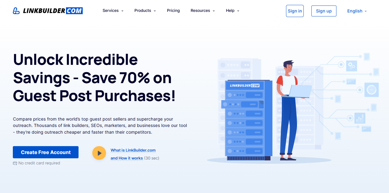 LinkBuilder.com homepage